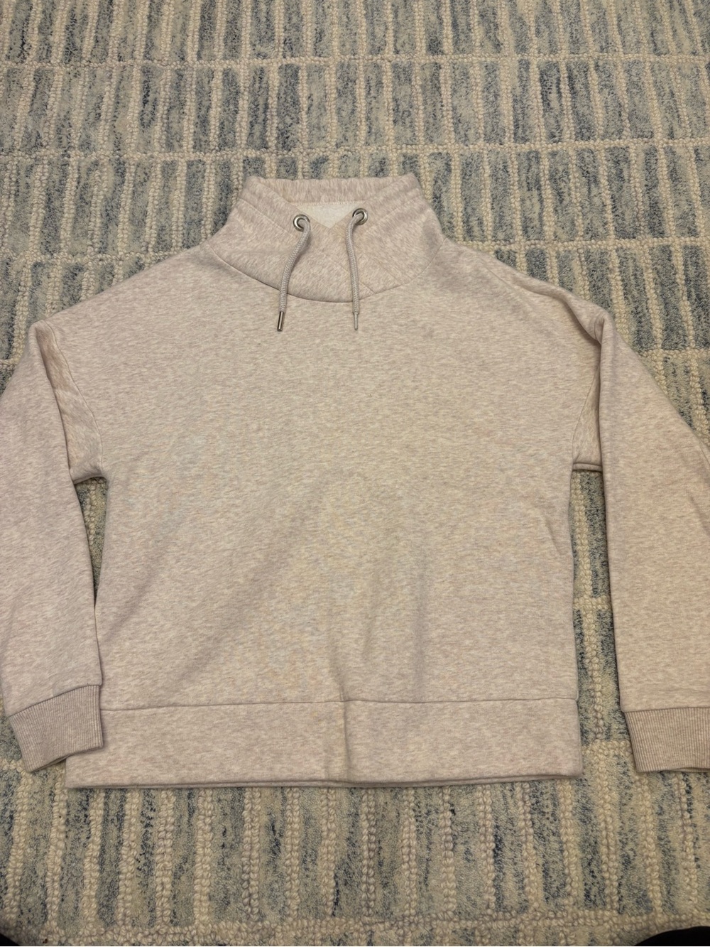 Banana Republic Cozy Funnel Neck Drawstring Sweatshirt - Light Heather